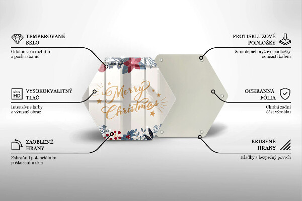Kuchynská doska zo skla Merry Christmas nápis