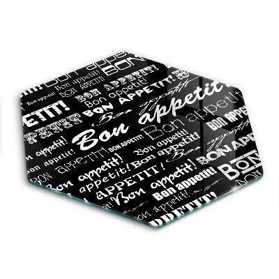 Kuchynská doska veľká zo skla Kuchynské titulky Bon Appetit