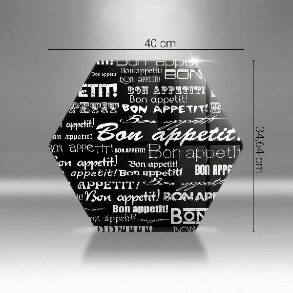 Kuchynská doska veľká zo skla Kuchynské titulky Bon Appetit