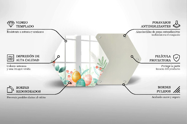 Kuchynská doska veľká zo skla veľkonočné vajíčka