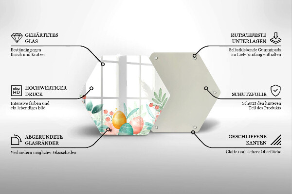 Kuchynská doska veľká zo skla veľkonočné vajíčka