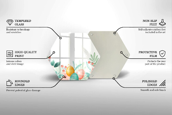 Kuchynská doska veľká zo skla veľkonočné vajíčka
