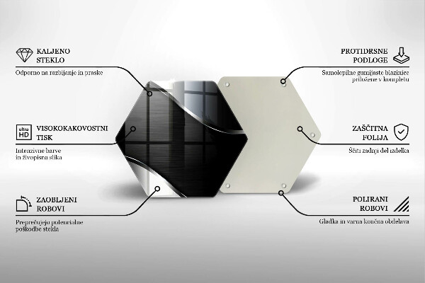 Kuchynská doska veľká zo skla Kovová abstrakcia