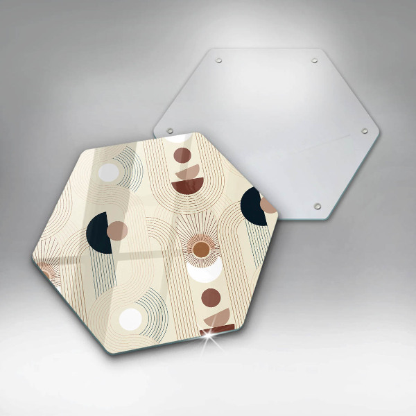 Kuchynská doska veľká zo skla Boho geometrické tvary