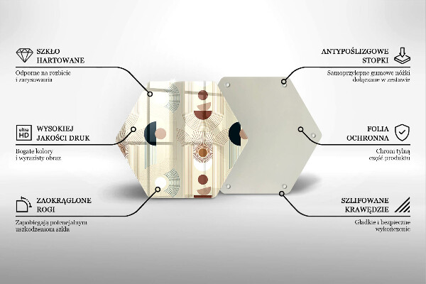 Kuchynská doska veľká zo skla Boho geometrické tvary