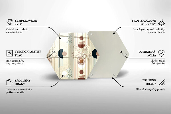 Kuchynská doska veľká zo skla Boho geometrické tvary
