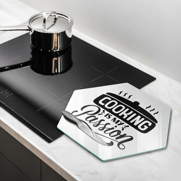 Kuchynská doska veľká zo skla Cooking is my passion