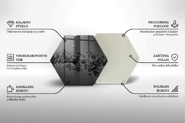 Kuchynská doska veľká zo skla Abstraktné 3D tvary