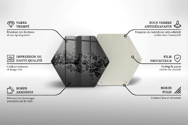 Kuchynská doska veľká zo skla Abstraktné 3D tvary