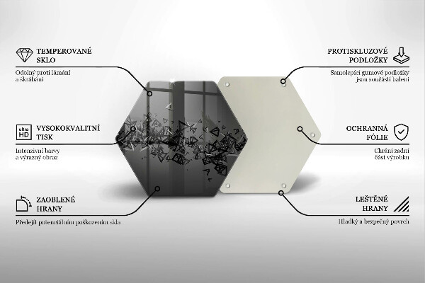 Kuchynská doska veľká zo skla Abstraktné 3D tvary