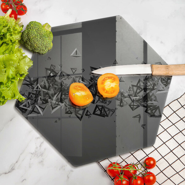 Kuchynská doska veľká zo skla Abstraktné 3D tvary