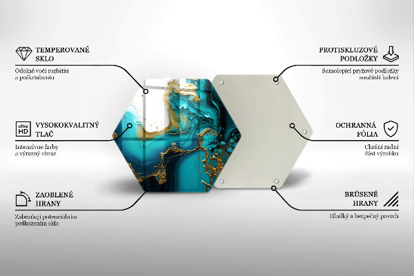Kuchynská doska veľká zo skla Tyrkysová abstrakcia