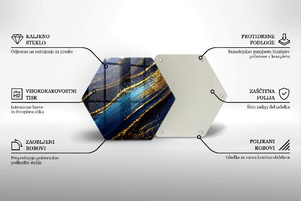 Kuchynská doska veľká zo skla Námornícka modrá abstrakcia