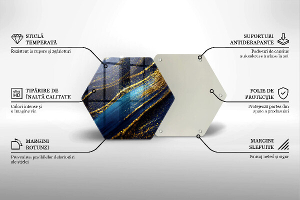 Kuchynská doska veľká zo skla Námornícka modrá abstrakcia