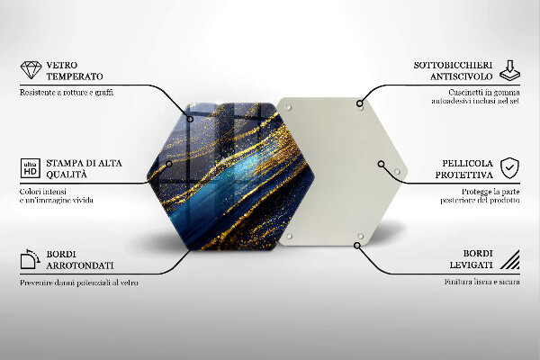 Kuchynská doska veľká zo skla Námornícka modrá abstrakcia