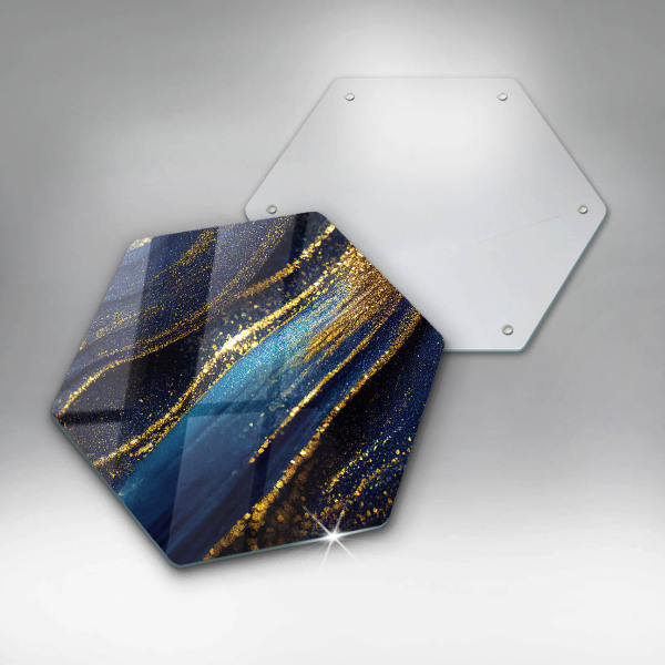 Kuchynská doska veľká zo skla Námornícka modrá abstrakcia