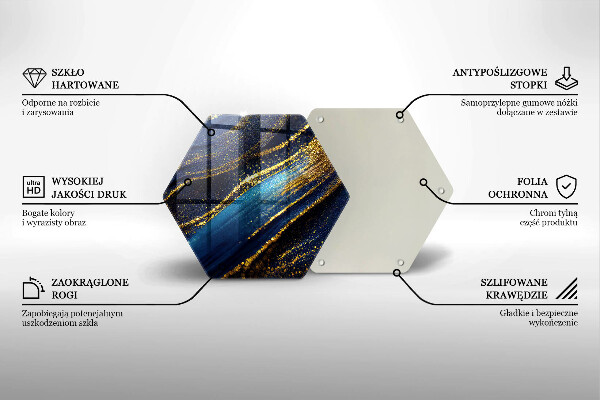 Kuchynská doska veľká zo skla Námornícka modrá abstrakcia