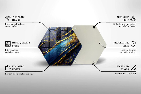 Kuchynská doska veľká zo skla Námornícka modrá abstrakcia