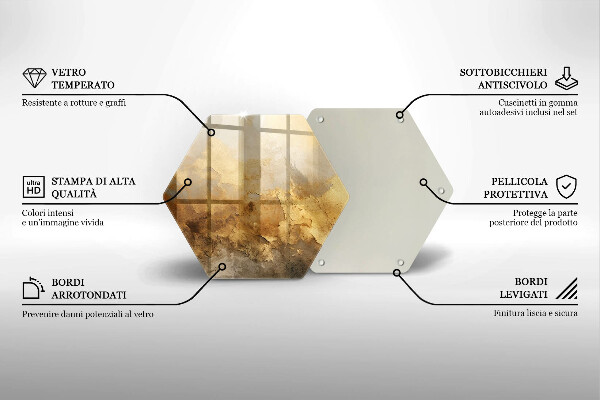 Kuchynská doska veľká zo skla Bohatá textúra