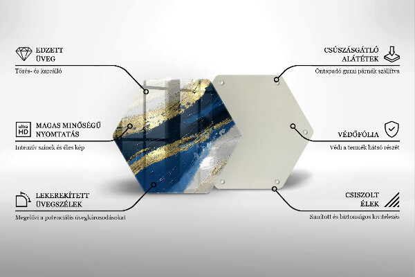 Kuchynská doska veľká zo skla Textúra so zlatom