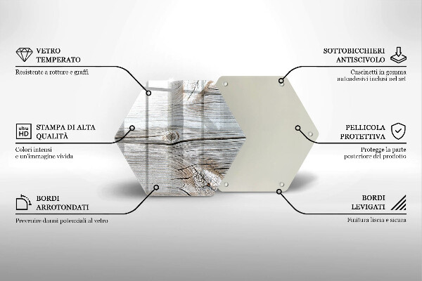 Kuchynská doska veľká zo skla Svetlá štruktúra dreva