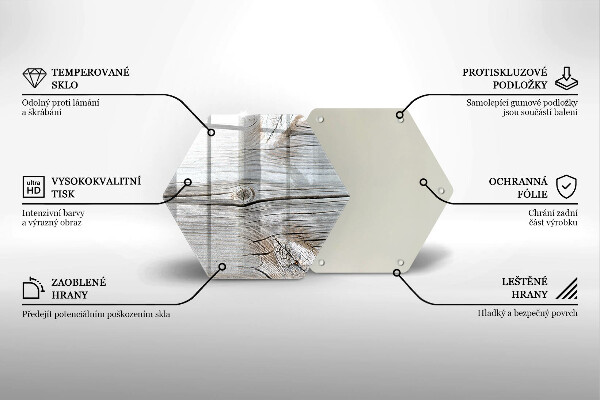 Kuchynská doska veľká zo skla Svetlá štruktúra dreva