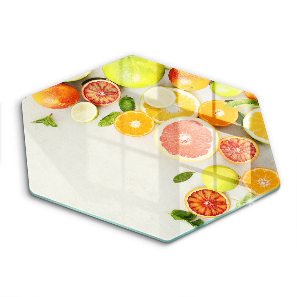 Kuchynská doska veľká zo skla Citrusové ovocie