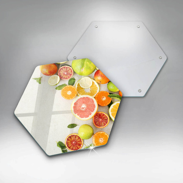 Kuchynská doska veľká zo skla Citrusové ovocie