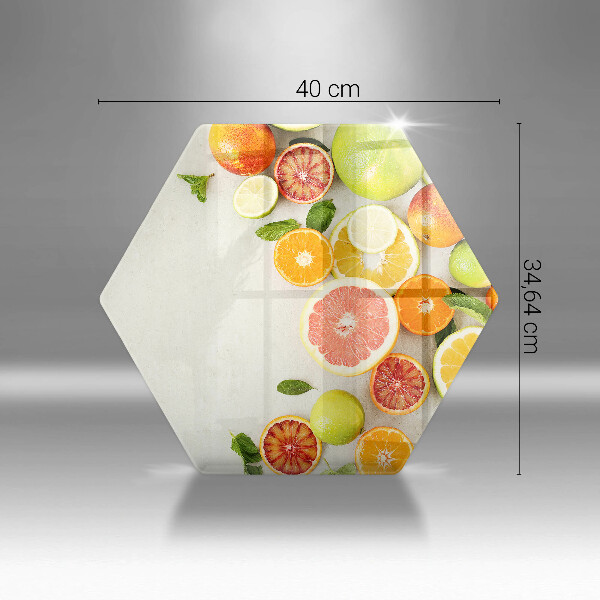 Kuchynská doska veľká zo skla Citrusové ovocie