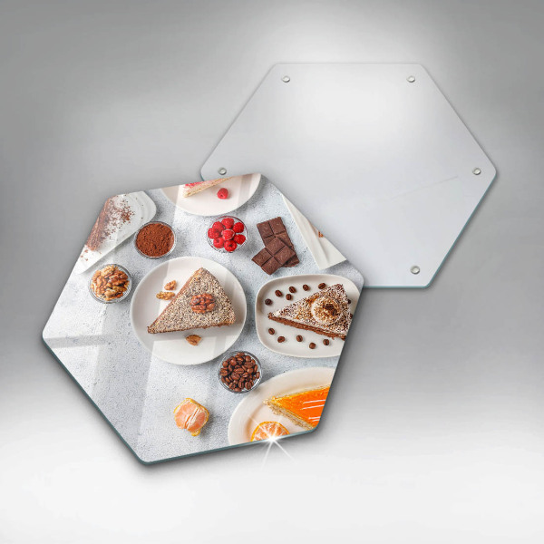 Kuchynská doska veľká zo skla Sladkosť koláča