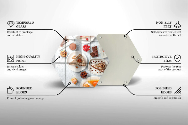 Kuchynská doska veľká zo skla Sladkosť koláča