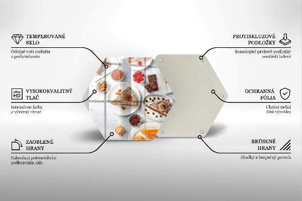 Kuchynská doska veľká zo skla Sladkosť koláča