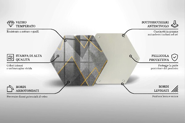 Kuchynská doska veľká zo skla Ostré tvary