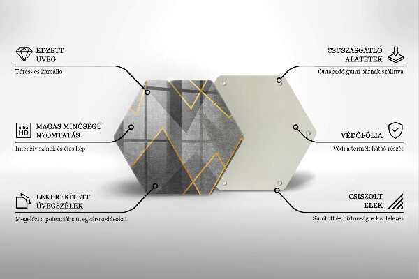 Kuchynská doska veľká zo skla Ostré tvary