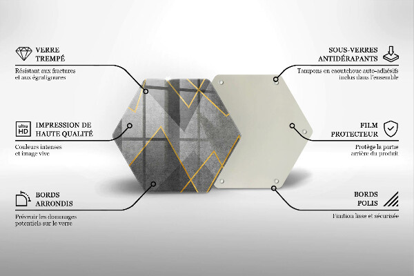 Kuchynská doska veľká zo skla Ostré tvary