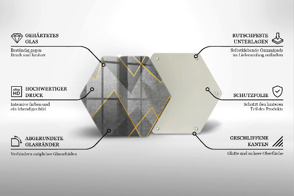 Kuchynská doska veľká zo skla Ostré tvary