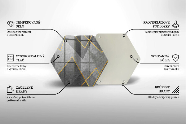 Kuchynská doska veľká zo skla Ostré tvary