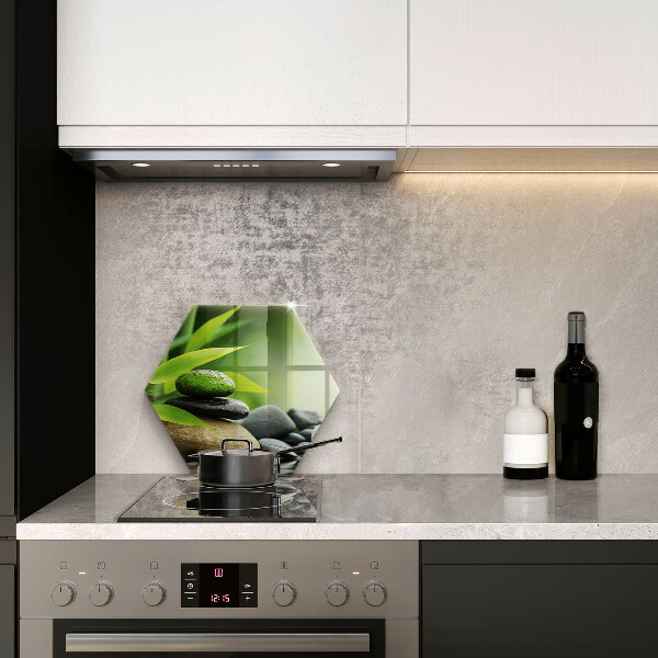 Kuchynská doska veľká zo skla Zen bambusové kamene