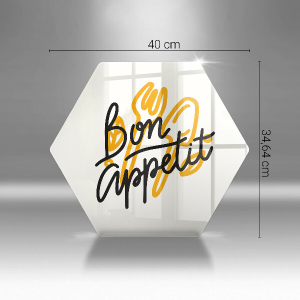 Kuchynská doska veľká zo skla Nápis Bon Appetit
