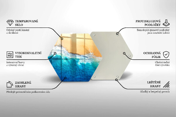 Kuchynská doska veľká zo skla Pláž a more