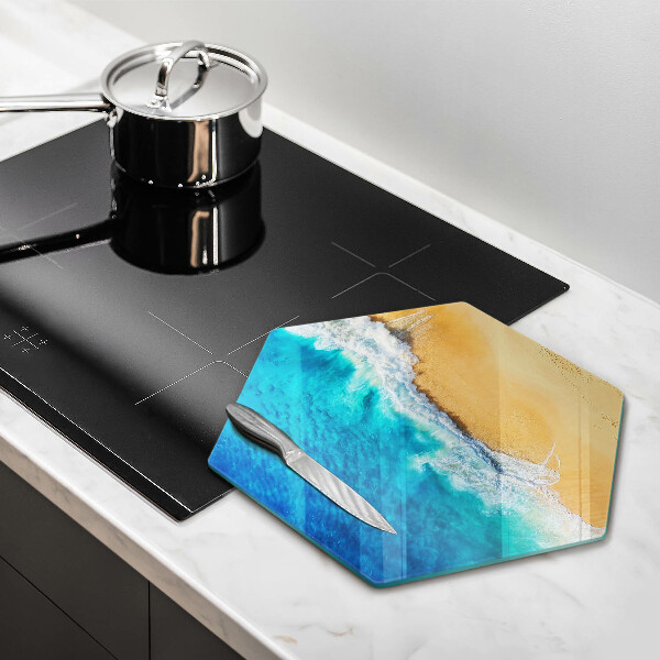 Kuchynská doska veľká zo skla Pláž a more