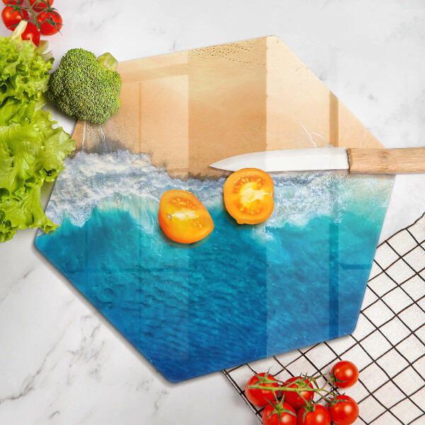 Kuchynská doska veľká zo skla Pláž a more