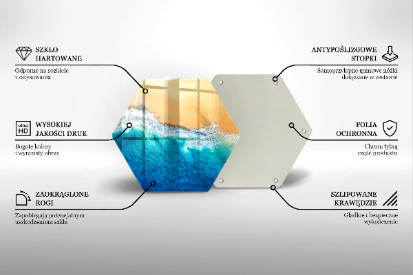 Kuchynská doska veľká zo skla Pláž a more