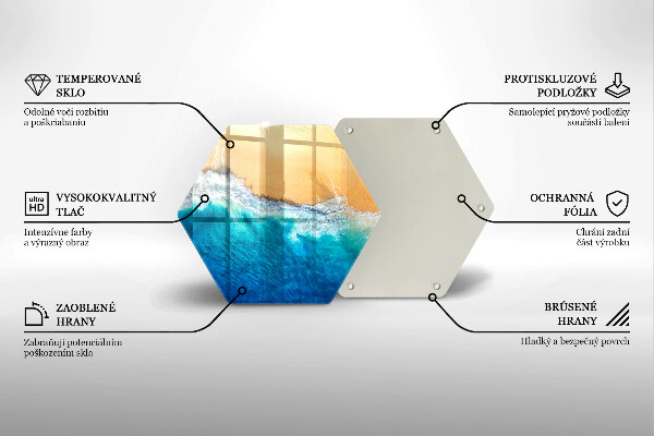 Kuchynská doska veľká zo skla Pláž a more