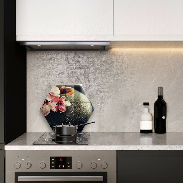 Kuchynská doska veľká zo skla Kvety zenové kamene