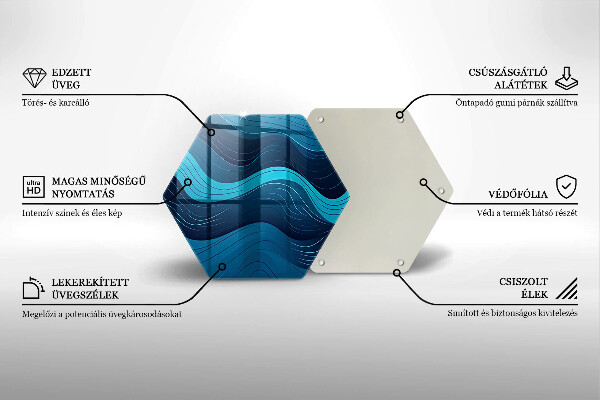 Kuchynská doska veľká zo skla Abstraktné vlny