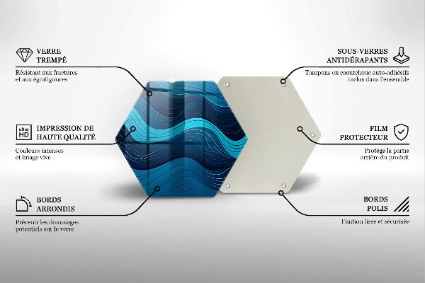 Kuchynská doska veľká zo skla Abstraktné vlny