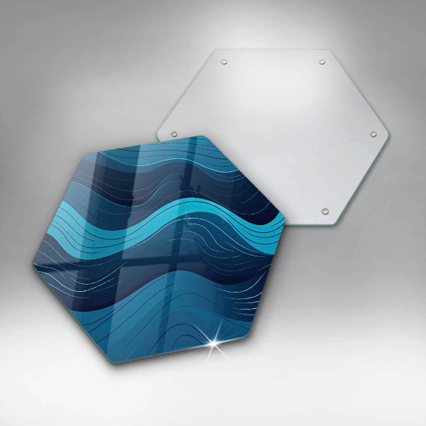 Kuchynská doska veľká zo skla Abstraktné vlny