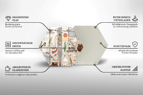 Kuchynská doska veľká zo skla Kuchyňa ilustrácie