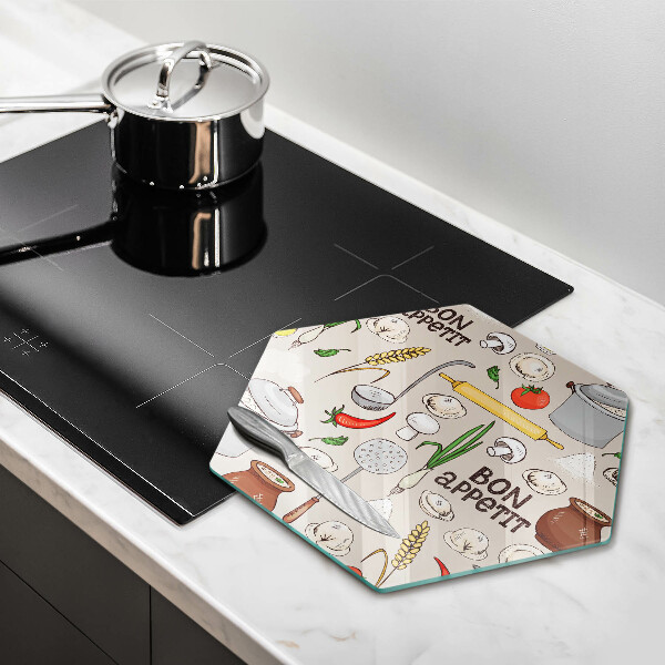 Kuchynská doska veľká zo skla Kuchyňa ilustrácie